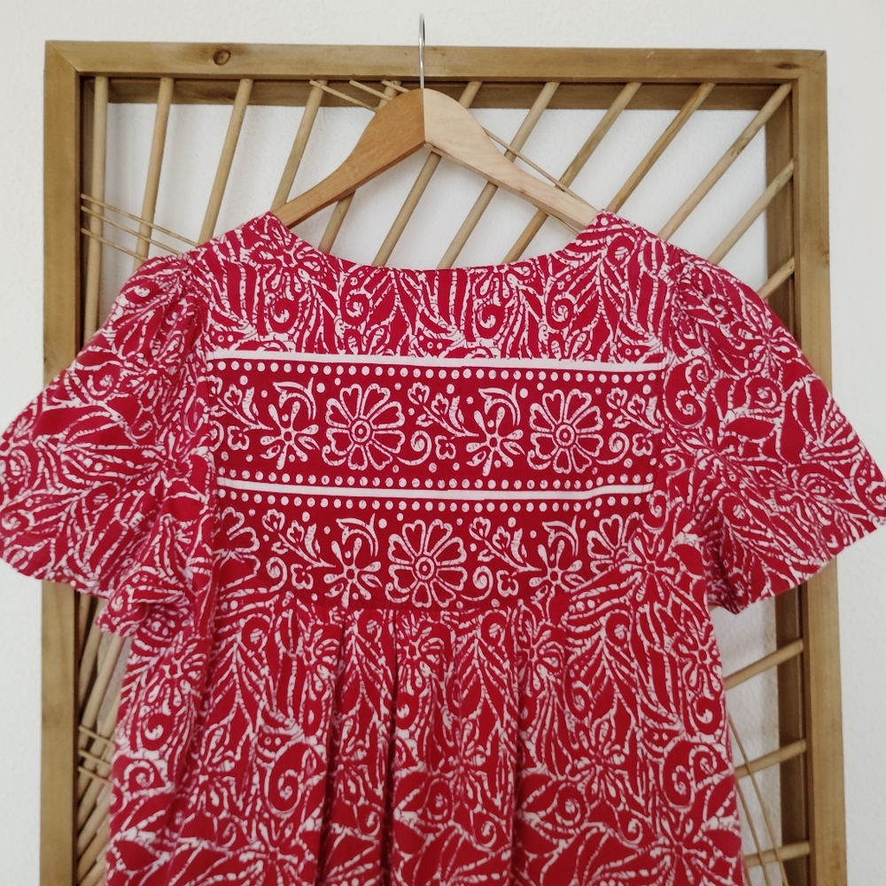 Vintage Loungees Cotton Floral Batik Maxi Dress / Size XL - Picture 8 of 11